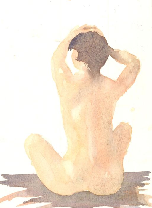 Robert Shuck - Three Contemporary India Inks, Female Studies