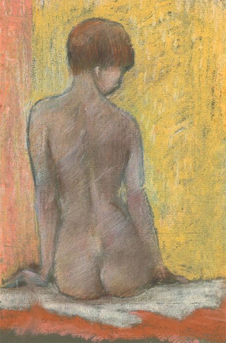 20th Century Pastel - Romantic Nude Study