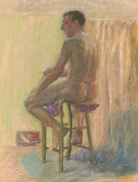 E.W. Parsonage - Two 20th Century Pastels, Studies of a Male Nude