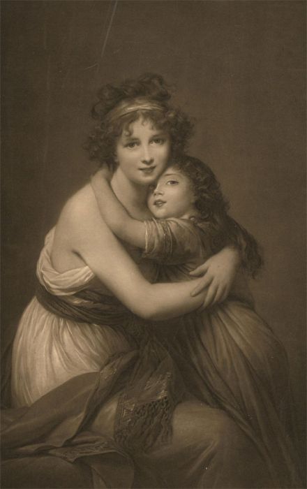 After Madame Lebrun - Late 19th Century Photogravure, Artist and her Daughter