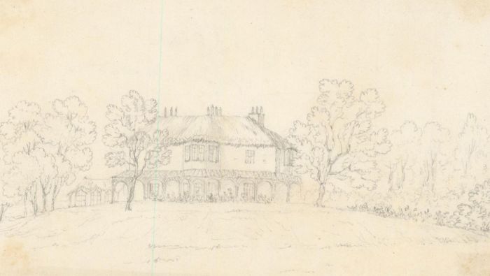M.E. Bladeen - circa 1835 Graphite Drawing, Barley Wood