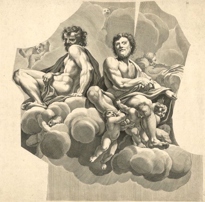 G. M. Giovannini - c.1700 Engraving, The Frescos of Correggio