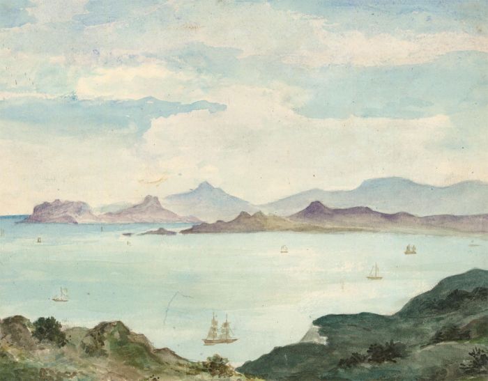 Jean Jacques Haakman - Late 19th Century Watercolour, Coastal View with Ships