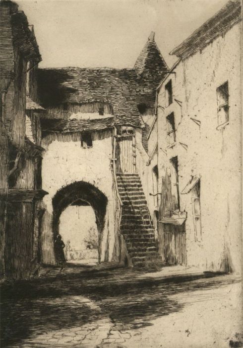 Martin Hardie RWS CBE VPRI (1875-1952) - Etching, Porte de Cordelieres, Falaise