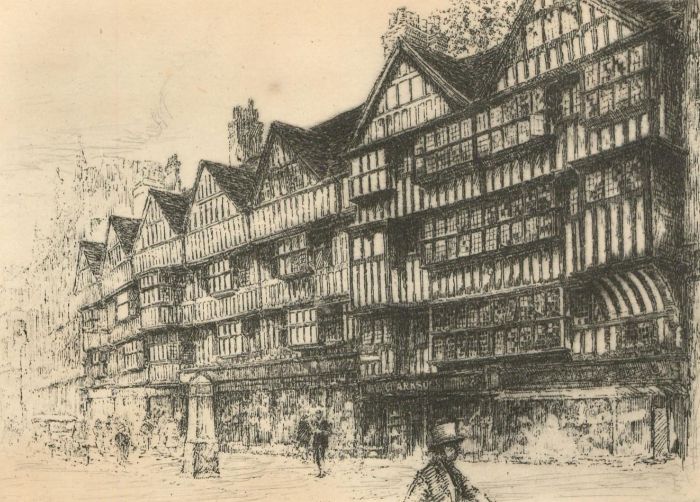 Edward J. Cherry F.R.S.A - Early 20th Century Etching, Elizabethan Houses