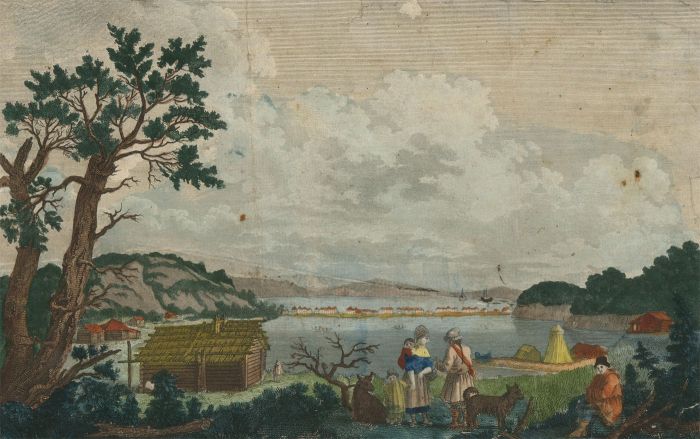 Blondela - 19th Century Handcoloured Engraving, View of St. Peter and St. Paul