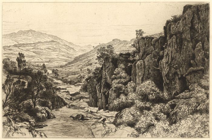 Richard Samuel Chattock (1825-1906) - 1880 Etching, River Duddon