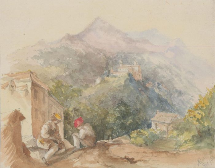 Margaret (Daisy) George - Mid 19th Century Watercolour, Figures in a Landscape