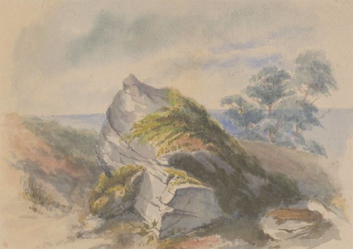 Margaret (Daisy) George - Mid 19th Century Watercolour, Rock in a Landscape