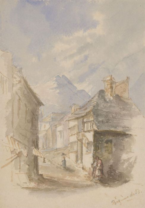 Margaret (Daisy) George - 1863 Watercolour, Street Scene