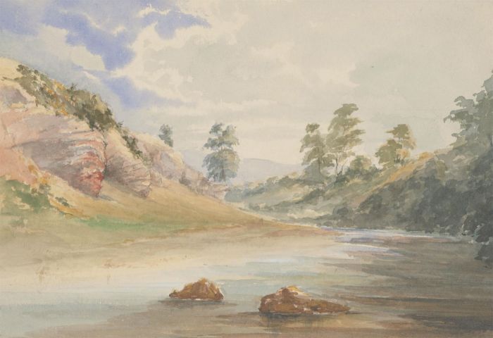 Margaret (Daisy) George - Mid 19th Century Watercolour, River Landscape