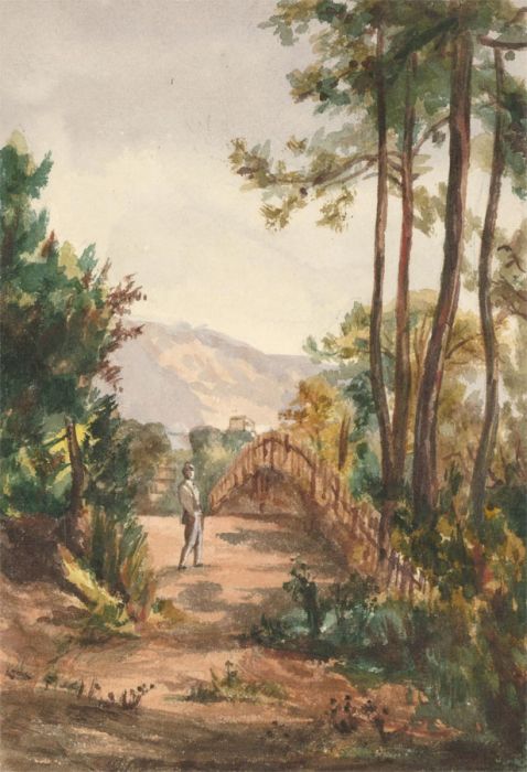 Margaret (Daisy) George - 19th Century Watercolour, Figure in a French Landscape