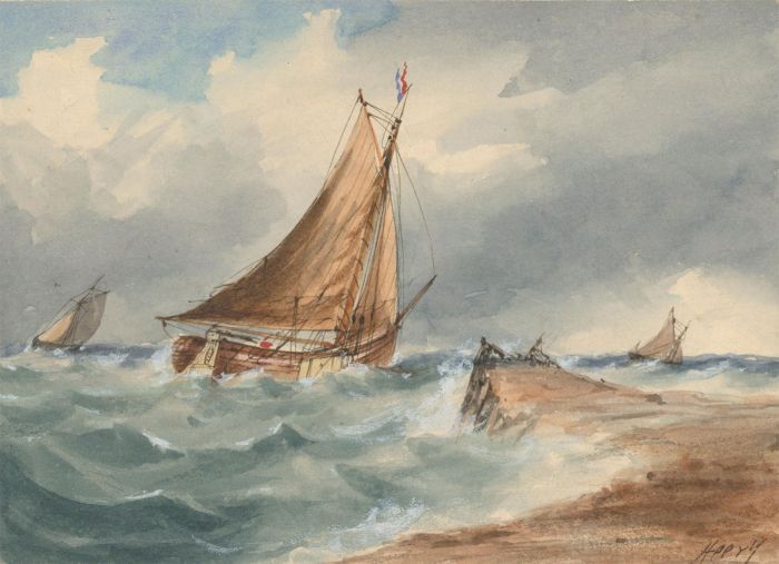 Margaret (Daisy) George - Mid 19th Century Watercolour, Boats in a Seascape