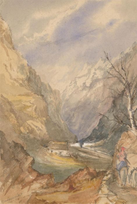 Margaret (Daisy) George - 19th Century Watercolour, Man and Donkeys in Gavarnie