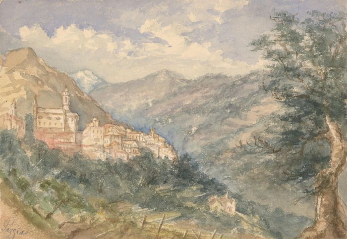 Margaret (Daisy) George - Mid 19th Century Watercolour, Poggio, Italy