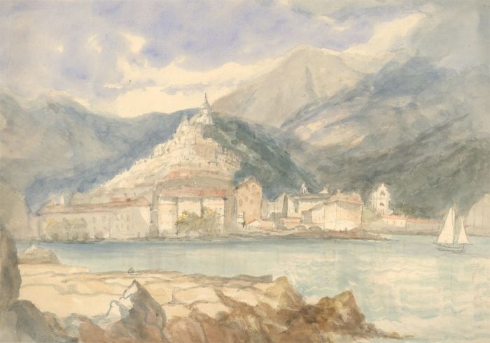 Margaret (Daisy) George - Mid 19th Century Watercolour, Italian Coastal Town