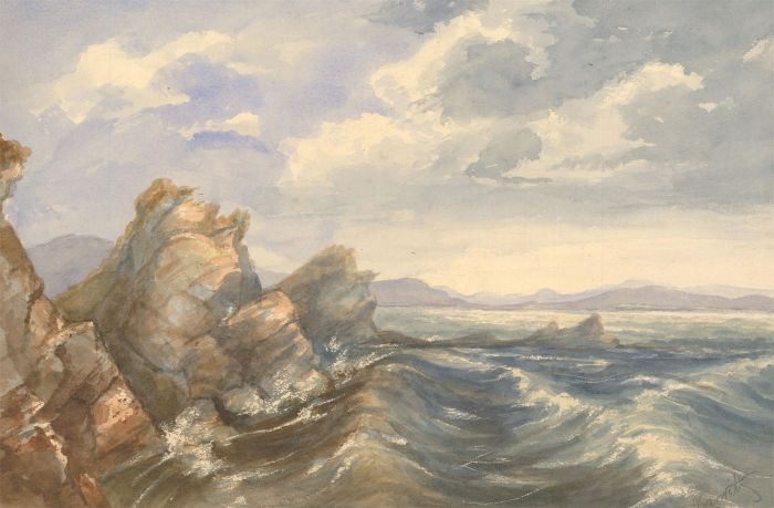 Margaret (Daisy) George - Mid 19th Century Watercolour, Rocky Coastal Landscape