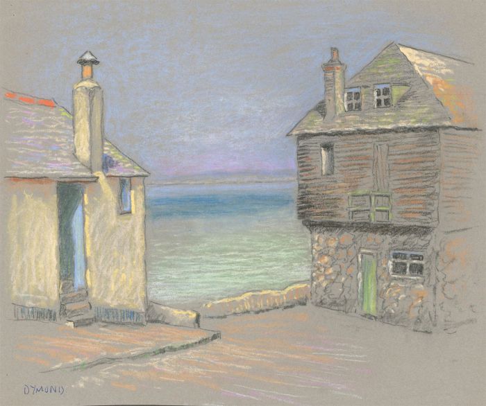 Fred Dymond - Mid 20th Century Pastel, Buildings in a Coastal Landscape