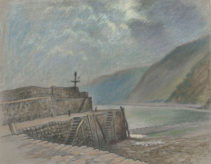 Fred Dymond - Mid 20th Century Pastel, Cornish Harbour at Dusk