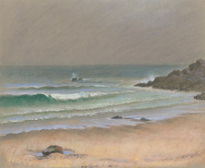 Fred Dymond - Mid 20th Century Pastel, Cornwall Beach Scene