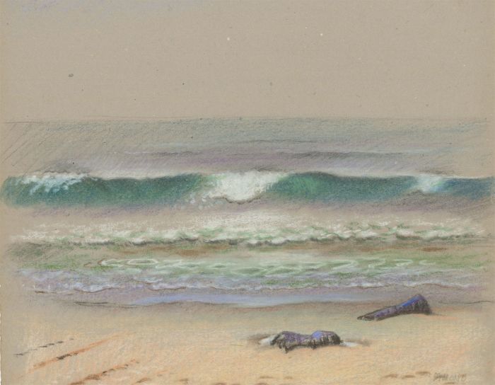 Fred Dymond - Mid 20th Century Pastel, Beach Scene, Cornwall