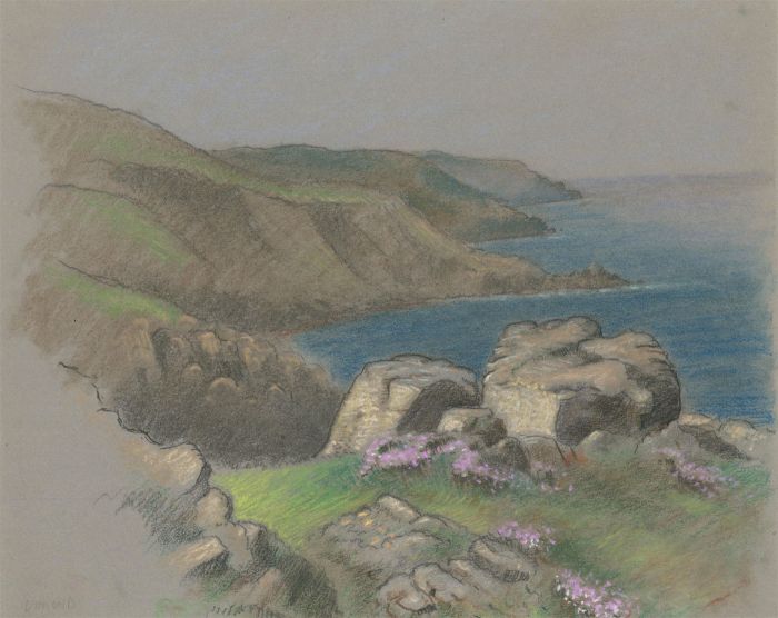 Fred Dymond - Double Sided Mid 20th Century Pastel, Impressive Coastal Landscape