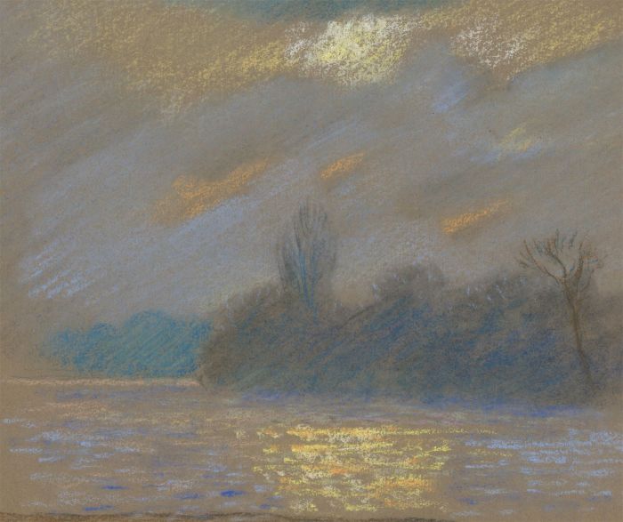Fred Dymond - Mid 20th Century Pastel, Sunset Coastal Landscape, Cornwall