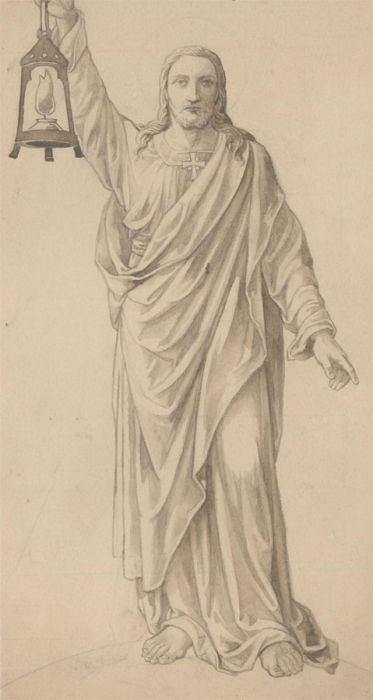 Early 20th Century Pen and Ink Drawing - Study of Christ in Robes