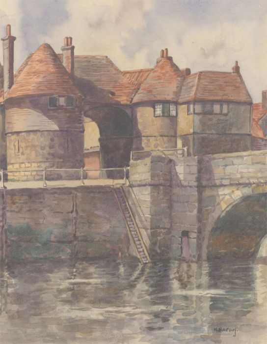 H. Baron - Signed Mid 20th Century Watercolour, Barbican Gate, Sandwich