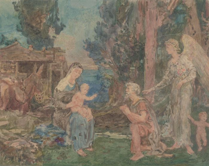 Early 20th Century Watercolour - The Holy Family