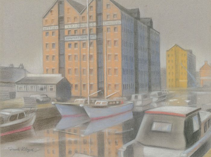 Frank Lloyd - Signed Contemporary Pastel, Harbour Scene