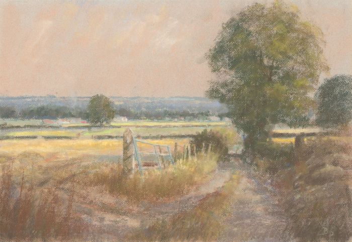 B.P - Signed Contemporary Pastel, Autumnal Rural Landscape