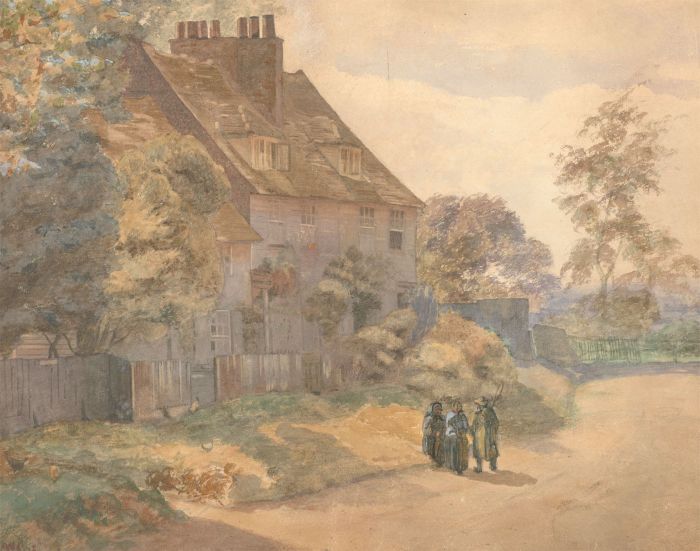 W. Coe - Signed 19th Century Watercolour, Village Street Scene with Figures