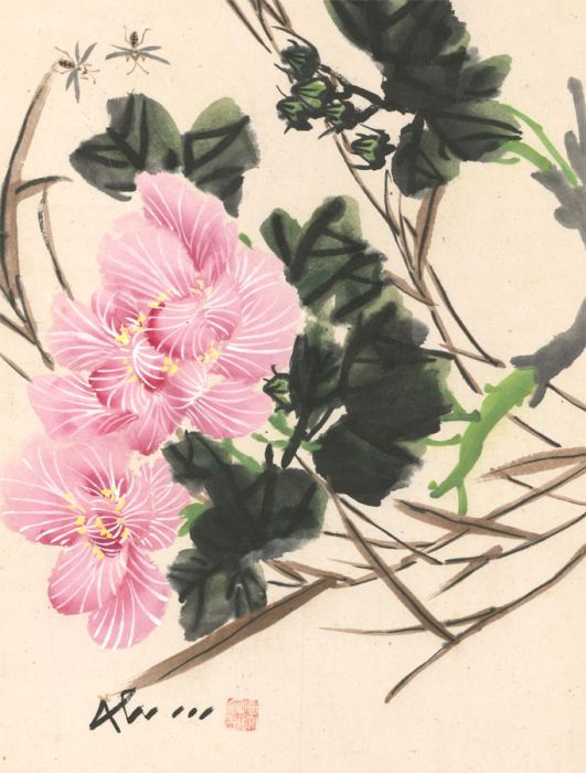 Contemporary Watercolour - Oriental Blossoms