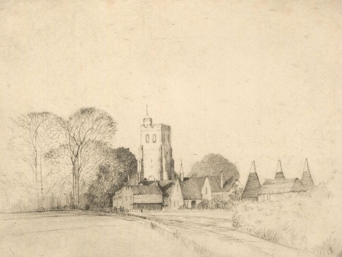 F.L Wilder - A Set of Three c. 1941 Etchings, Cottages and a Church
