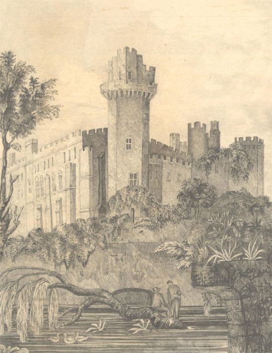 19th Century Graphite Drawing - Grand Castle