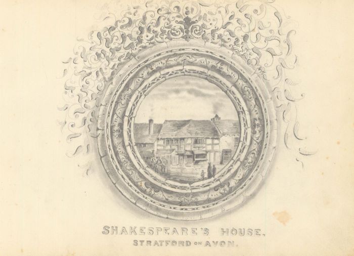 1860 Graphite Drawing - Shakespeare's House