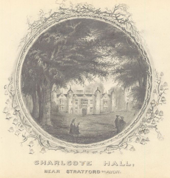 1860 Graphite Drawing - Charlecote Hall