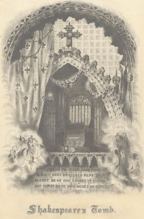 1860 Graphite Drawing - Shakespeare's Tomb