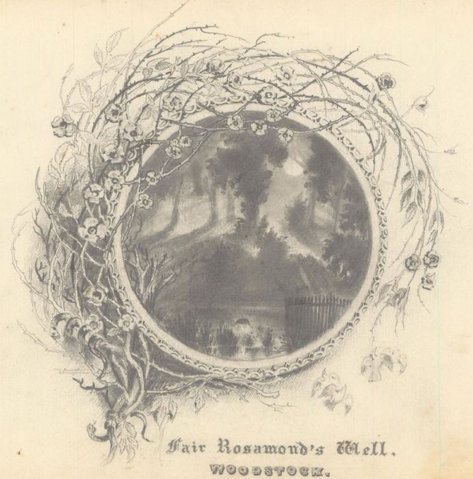 1860 Graphite Drawing - Fair Rosamond's Well, Woodstock