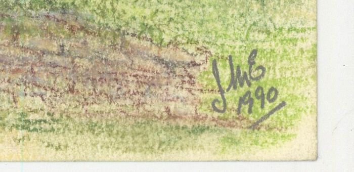 John M. Edwards - Signed 1990 Pastel, Cottage in a Rural Landscape
