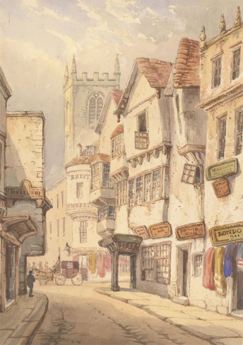 English School Late 19th Century Watercolour - Victorian London Street Scene