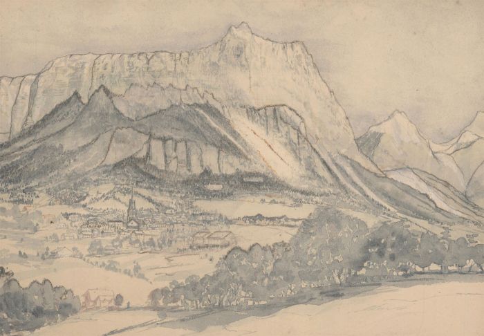 W. Barberis - Late 19th Century Watercolour, Swiss Mountains