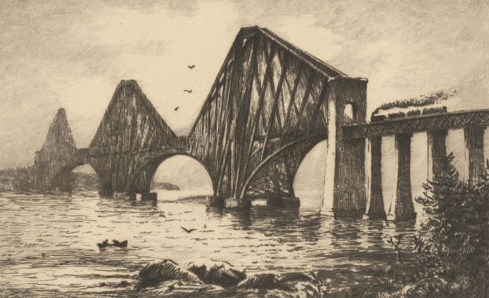 A. Duprez - Signed Early 20th Century Etching, The Forth bridge