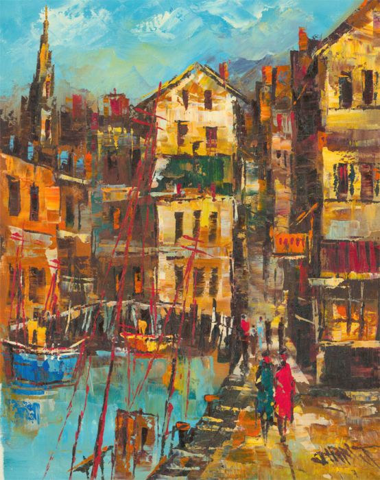 Contemporary Acrylic - Mediterranean Harbour View