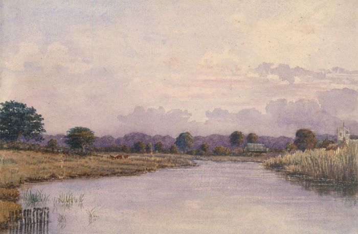 Eliza Westlake - 1861 Watercolour, Fordingbridge, New Forest