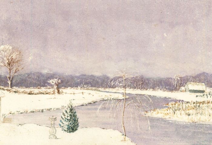 Eliza Westlake - Mid 19th Century Watercolour, Winter, Fordingbridge, New Forest