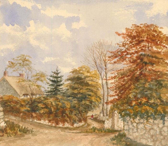 Eliza Westlake - Mid 19th Century Watercolour, Figure on a Woodland Path