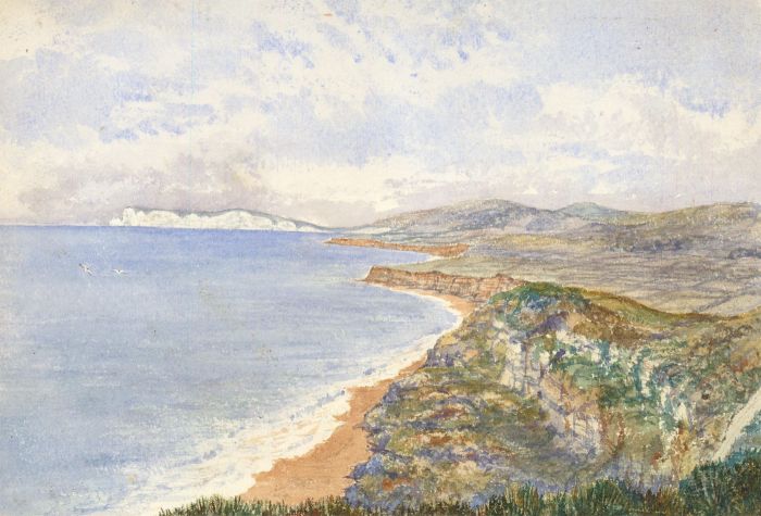 Eliza Westlake - 1861 Watercolour, Blackgang Shore, Isle of Wight