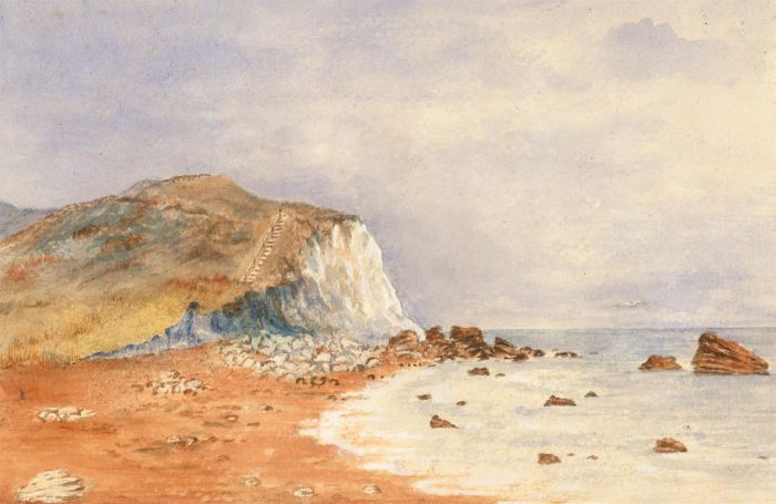Eliza Westlake - Mid 19th Century Watercolour, Niton Beach, Isle of Wight